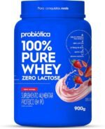 100% Pure Whey Zero Lactose (900G) - Morango, Probiótica
