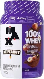 100% Whey Max Titanium x Dr. Peanut (900g), Sabor Avelã
