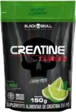 Creatine Turbo BlackSkull - Creatina Monohidratada em pó, com carboidrato para melhor absorção e performance (150g Refil, Limão)