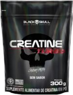 Creatine Turbo BlackSkull - Creatina Monohidratada em pó, com carboidrato para melhor absorção e performance (300g Refil, Sem sabor)