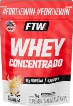 FTW Whey Concentrado com Proteína Concentrada WPC, Suplemento Alimentar em Pó com 15g de Proteína por Porção, Rico em Aminoácidos Essenciais, Sem Glúten – Refil 1KG (Baunilha) - Imagem 3