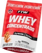 FTW Whey Concentrado com Proteína Concentrada WPC, Suplemento Alimentar em Pó com 15g de Proteína por Porção, Rico em Aminoácidos Essenciais, Sem Glúten – Refil 1KG (Doce de Leite)