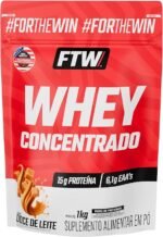 FTW Whey Concentrado com Proteína Concentrada WPC, Suplemento Alimentar em Pó com 15g de Proteína por Porção, Rico em Aminoácidos Essenciais, Sem Glúten – Refil 1KG (Doce de Leite) - Imagem 3