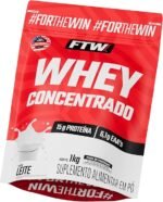 FTW Whey Concentrado com Proteína Concentrada WPC, Suplemento Alimentar em Pó com 15g de Proteína por Porção, Rico em Aminoácidos Essenciais, Sem Glúten – Refil 1KG (Leite)