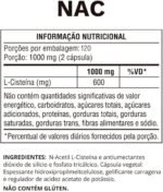 NAC 600mg Ocean Drop 120 Cápsulas Antioxidante Precursor da Glutationa Vegano Sem Glúten Saúde do Fígado Imunidade Detox Alta Potência Suplemento - Imagem 2